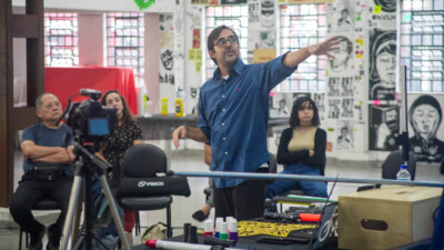 Imagens das aulas de fotografia, animação e light-painting