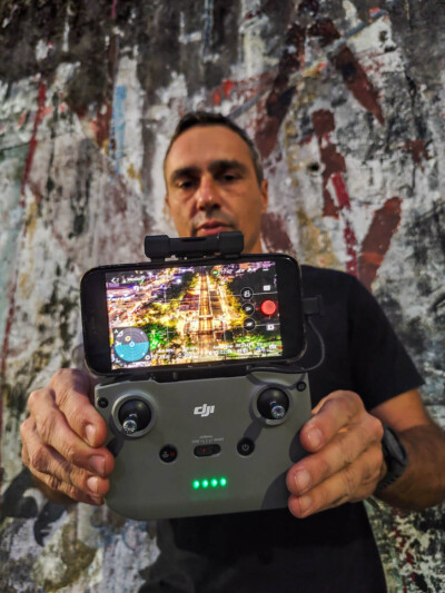 Tela de celular para Gravações com Drone