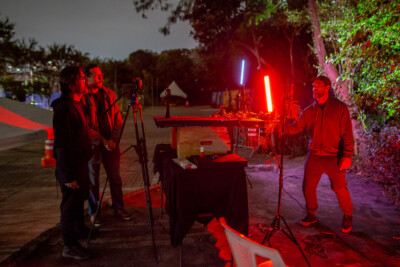 Imagens das aulas de fotografia, animação e light-painting