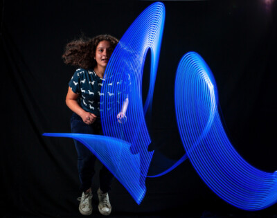 Imagens das aulas de fotografia, animação e light-painting