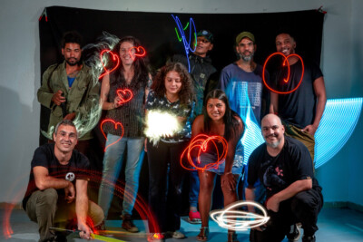 Imagens das aulas de fotografia, animação e light-painting