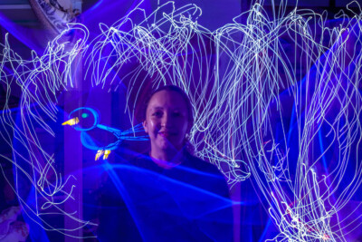 Imagens das aulas de fotografia, animação e light-painting