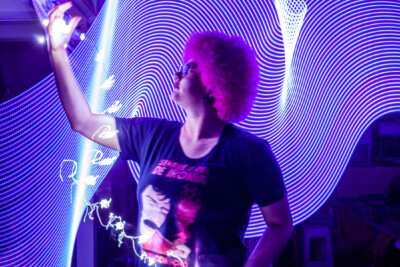 Imagens das aulas de fotografia, animação e light-painting